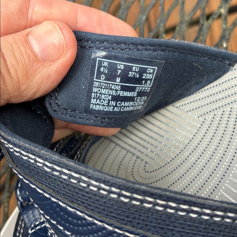 Clarks Navy Double-Strap Cloudsteppers Slide Sand… - image 5